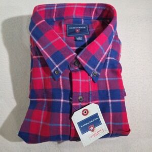 saddlebred button down shirt XL Red‎ Blue Flannel NWT